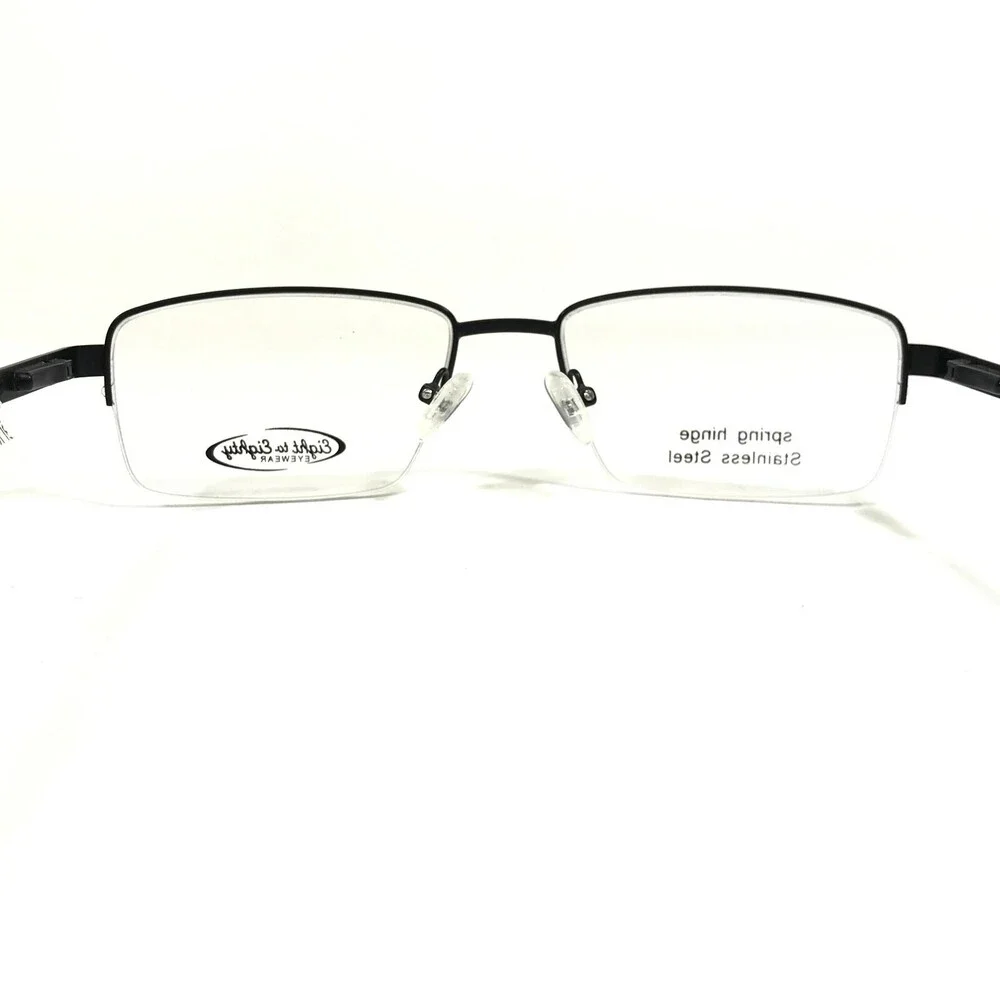 Eight to Eighty Eyeglasses Frames NEW YORK BLACK Rectangular Half Rim 56-18-140